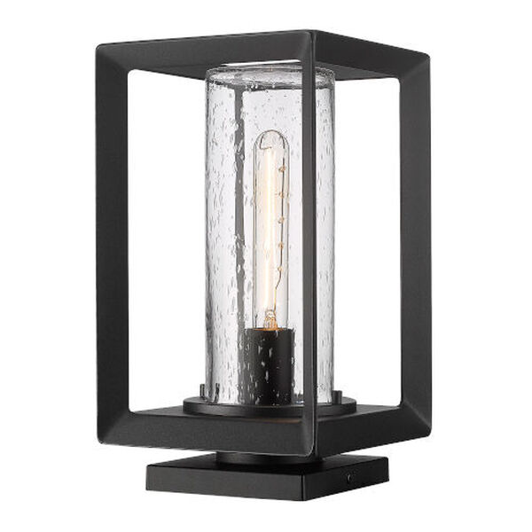 Smyth Natural Black One-Light Outdoor Pier Mount with Clear Seeded Glass Shade, image 3